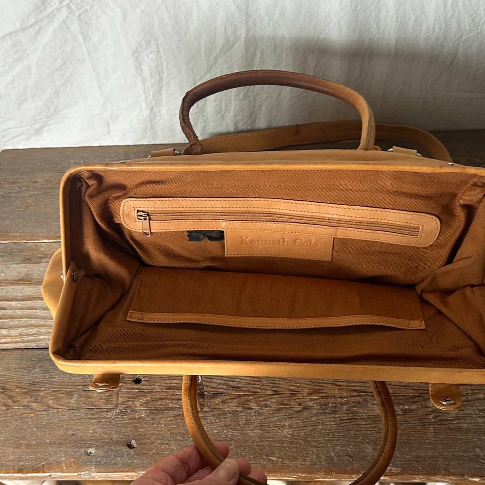 Kenneth Cole Tan Leather Satchel - Picture 5 of 8